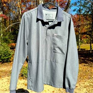 Figs scrub top. Long sleeved. Grey. Size L. Technical collection.